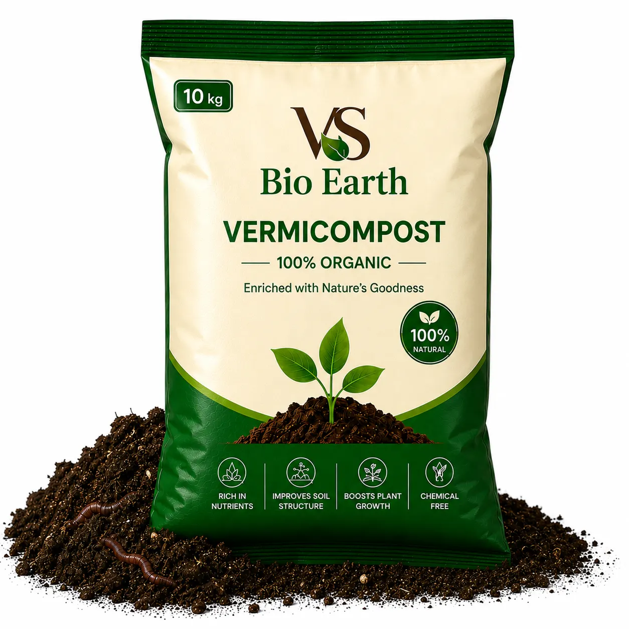 VS Bio Earth Vermicompost 10 kg organic soil conditioner